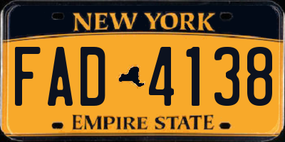 NY license plate FAD4138