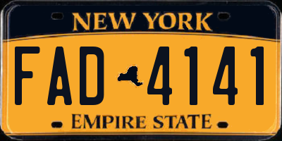 NY license plate FAD4141