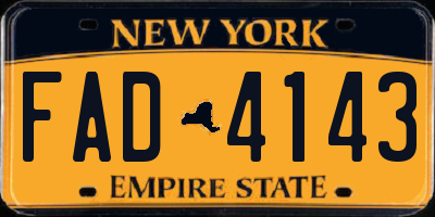 NY license plate FAD4143