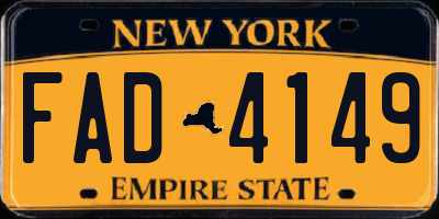 NY license plate FAD4149