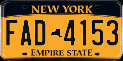 NY license plate FAD4153