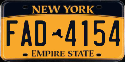 NY license plate FAD4154