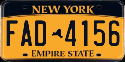 NY license plate FAD4156