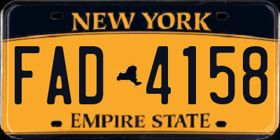 NY license plate FAD4158