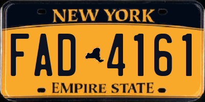 NY license plate FAD4161