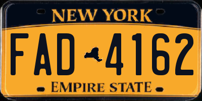 NY license plate FAD4162
