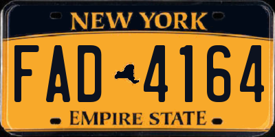 NY license plate FAD4164