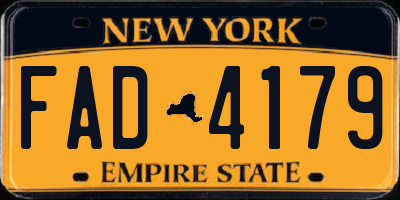 NY license plate FAD4179