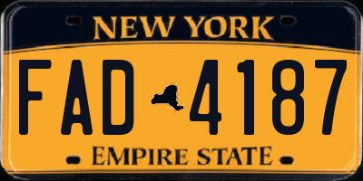 NY license plate FAD4187