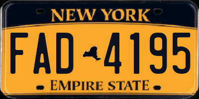 NY license plate FAD4195