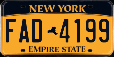 NY license plate FAD4199