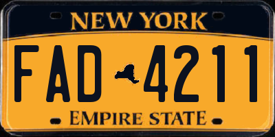 NY license plate FAD4211