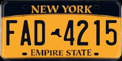 NY license plate FAD4215