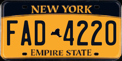 NY license plate FAD4220