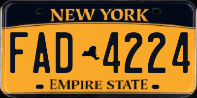 NY license plate FAD4224