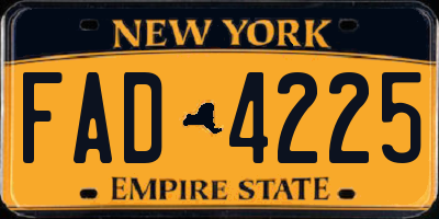 NY license plate FAD4225