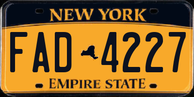 NY license plate FAD4227