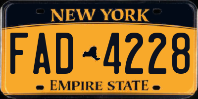 NY license plate FAD4228