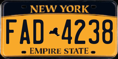 NY license plate FAD4238