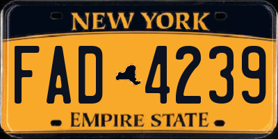 NY license plate FAD4239