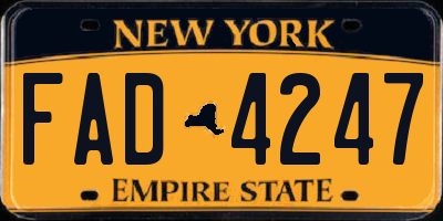 NY license plate FAD4247