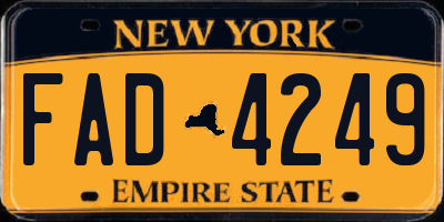 NY license plate FAD4249