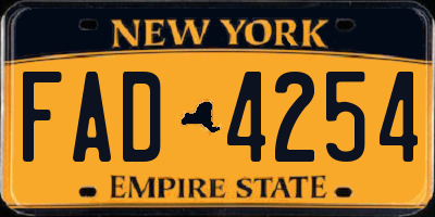 NY license plate FAD4254