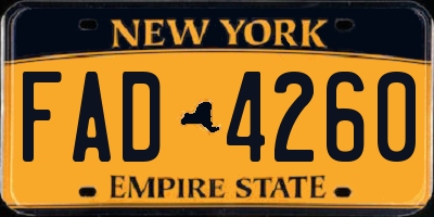 NY license plate FAD4260