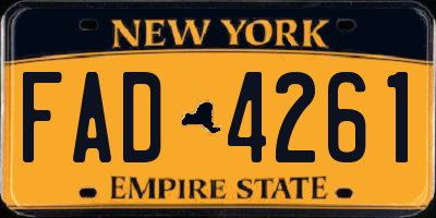 NY license plate FAD4261