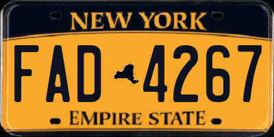 NY license plate FAD4267