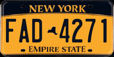 NY license plate FAD4271