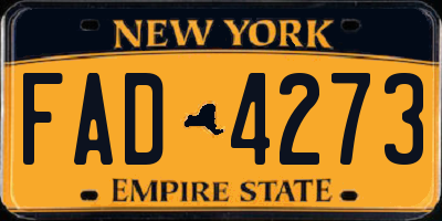 NY license plate FAD4273