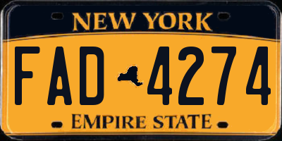 NY license plate FAD4274