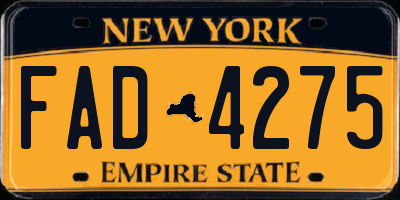 NY license plate FAD4275