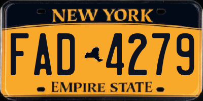 NY license plate FAD4279