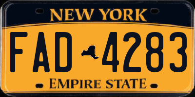 NY license plate FAD4283