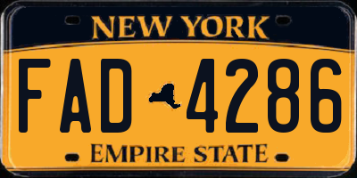 NY license plate FAD4286