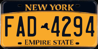 NY license plate FAD4294