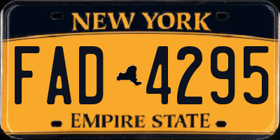 NY license plate FAD4295