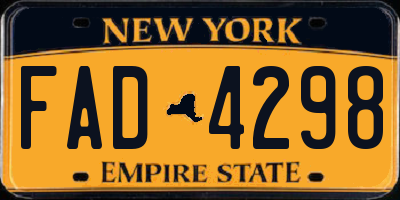 NY license plate FAD4298