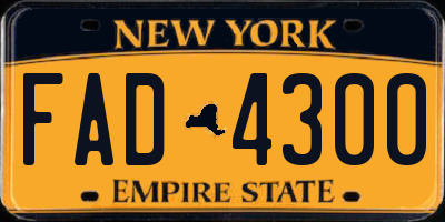 NY license plate FAD4300
