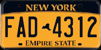 NY license plate FAD4312