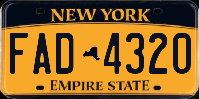 NY license plate FAD4320