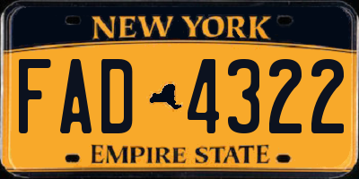 NY license plate FAD4322