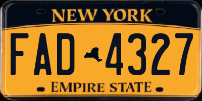 NY license plate FAD4327