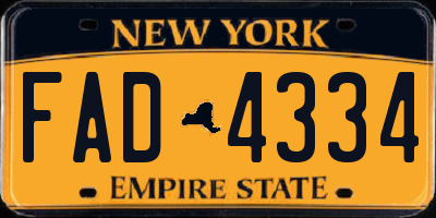 NY license plate FAD4334