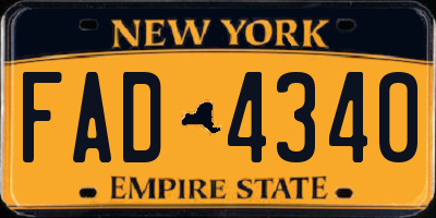 NY license plate FAD4340