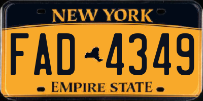 NY license plate FAD4349