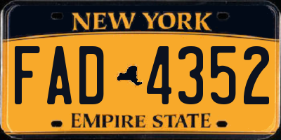 NY license plate FAD4352