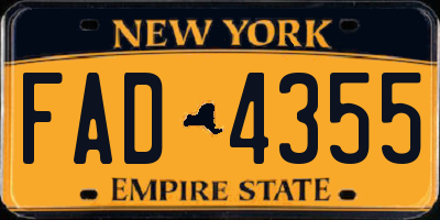 NY license plate FAD4355